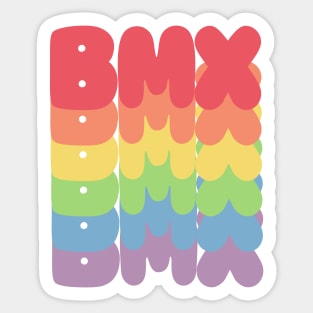 BMX / Rainbow Typography Design Sticker